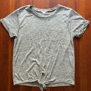 J Crew striped front tie short sleeve top